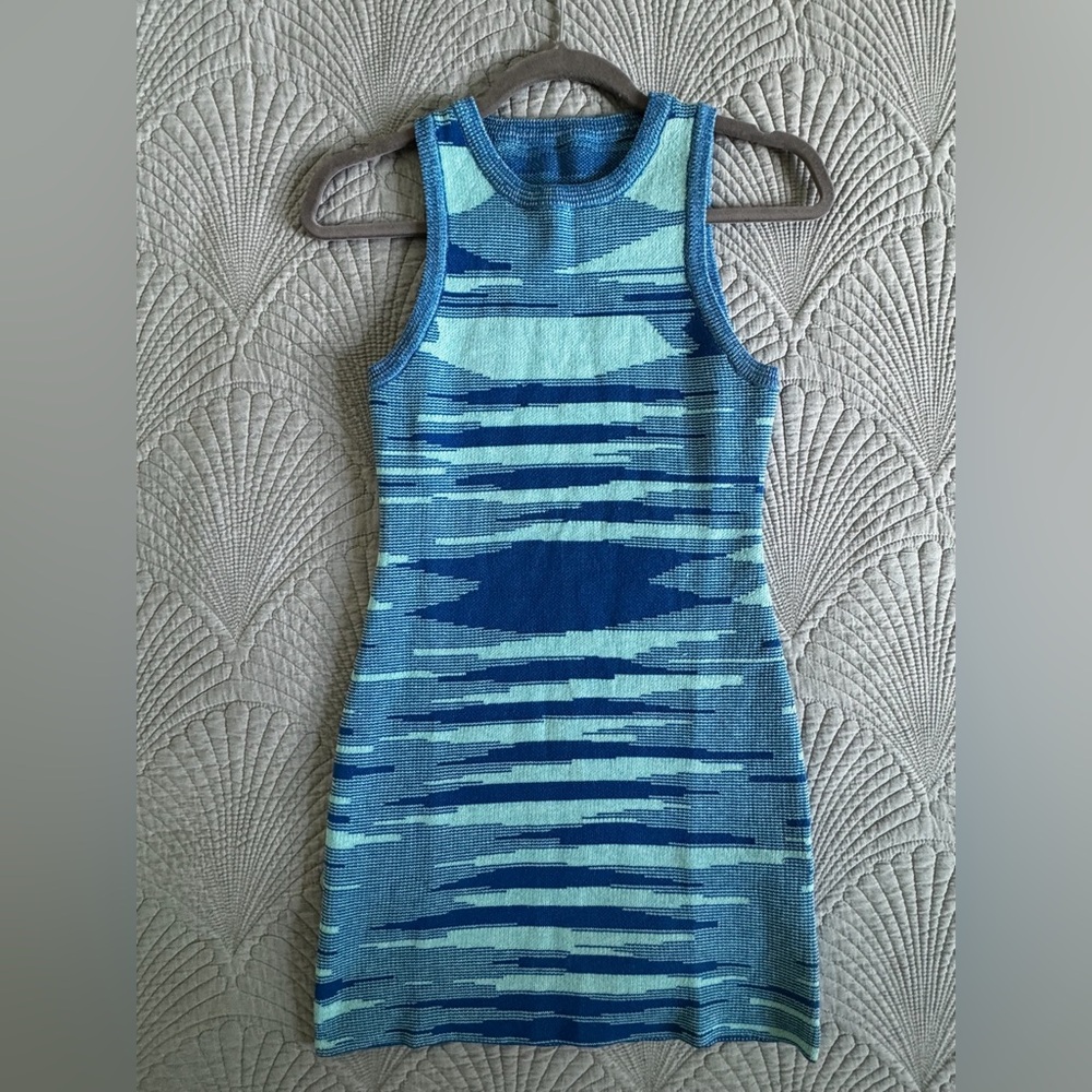 Princess Polly Blue and Teal Striped Mini Dress